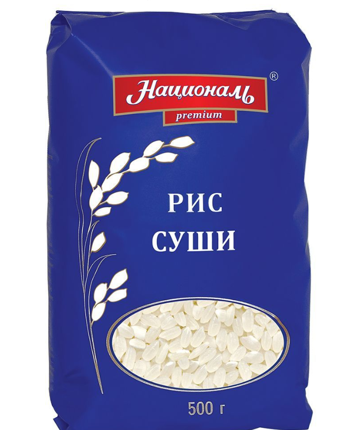 Рис НАЦИОНАЛЬ для суши 500 г