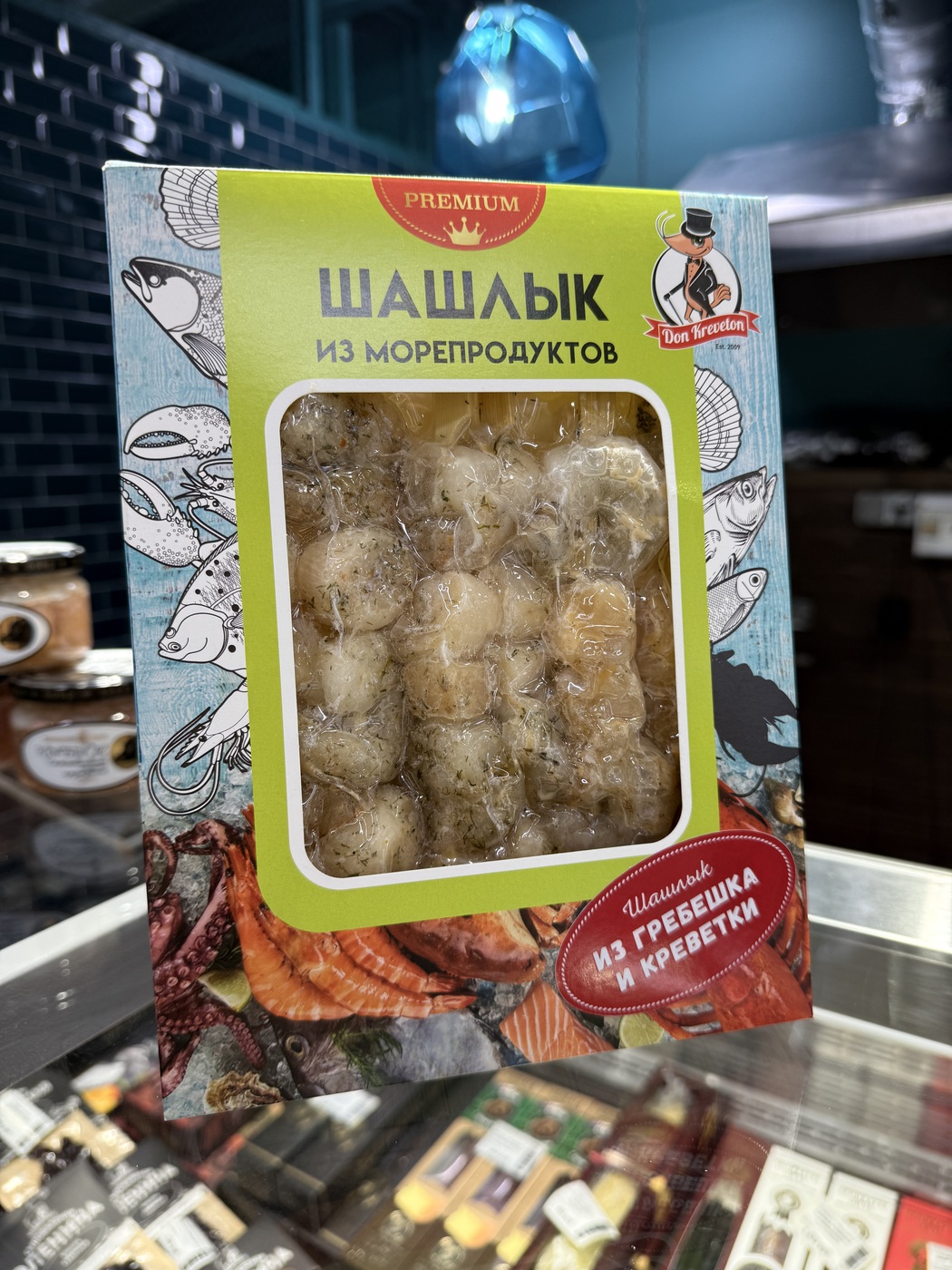 Шашлычки из гребешка и креветки 300г, Don Kreveton