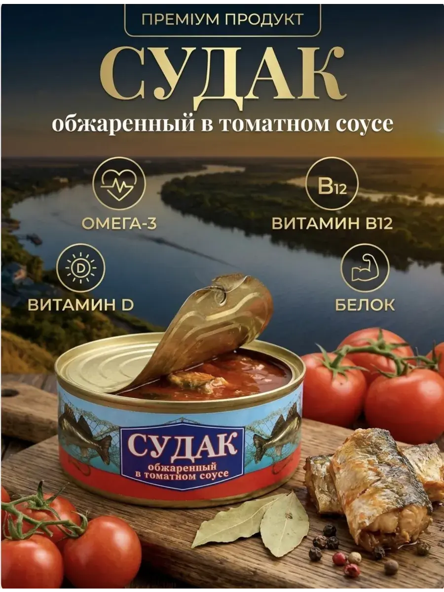 Судак обжаренный в томатном соусе 240гр (Астраханский РЗ)