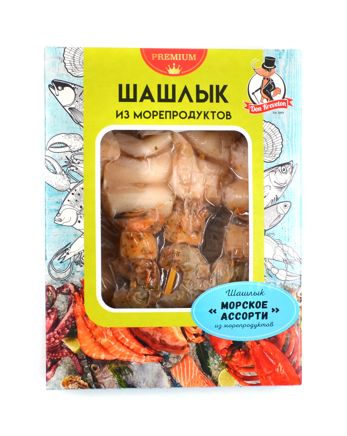 Шашлычки из морепродуктов "Морское ассорти", 300гр, Don Kreveton